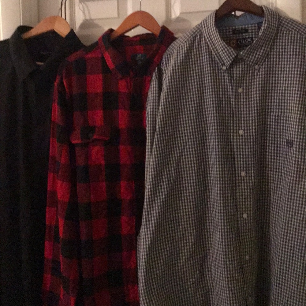 😎$5 OFF, (3) Men’s 3XLT Dress Shirts (1 POLO)